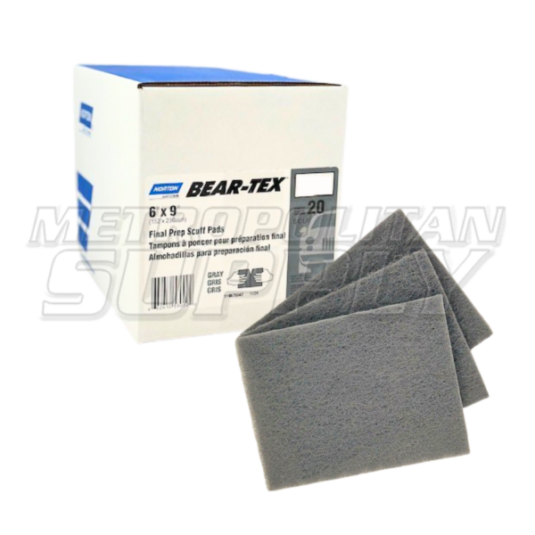 Norton 6" x 9" Color Prep Scuff Pad Gray Bear-Tex Perforated