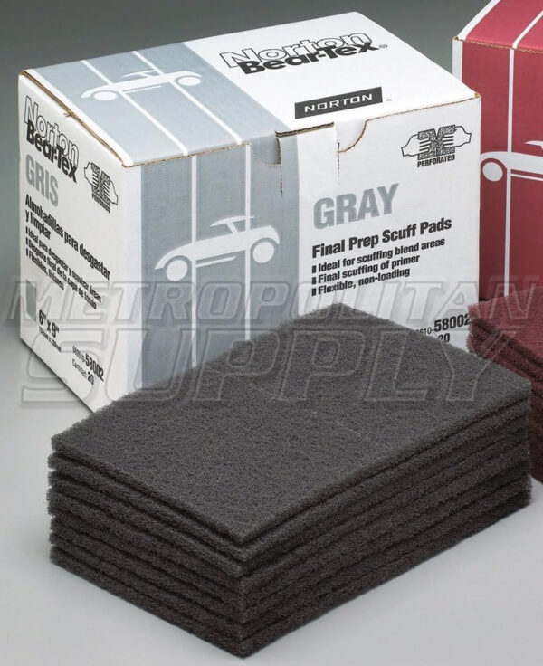 Norton 6" x 9" Color Prep Scuff Pad Gray Bear-Tex Perforated