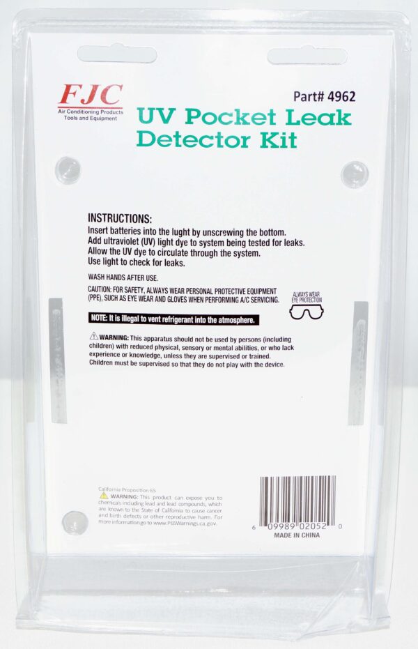FJC UV Pen Light Leak Detector Kit w/Glasses - Image 2
